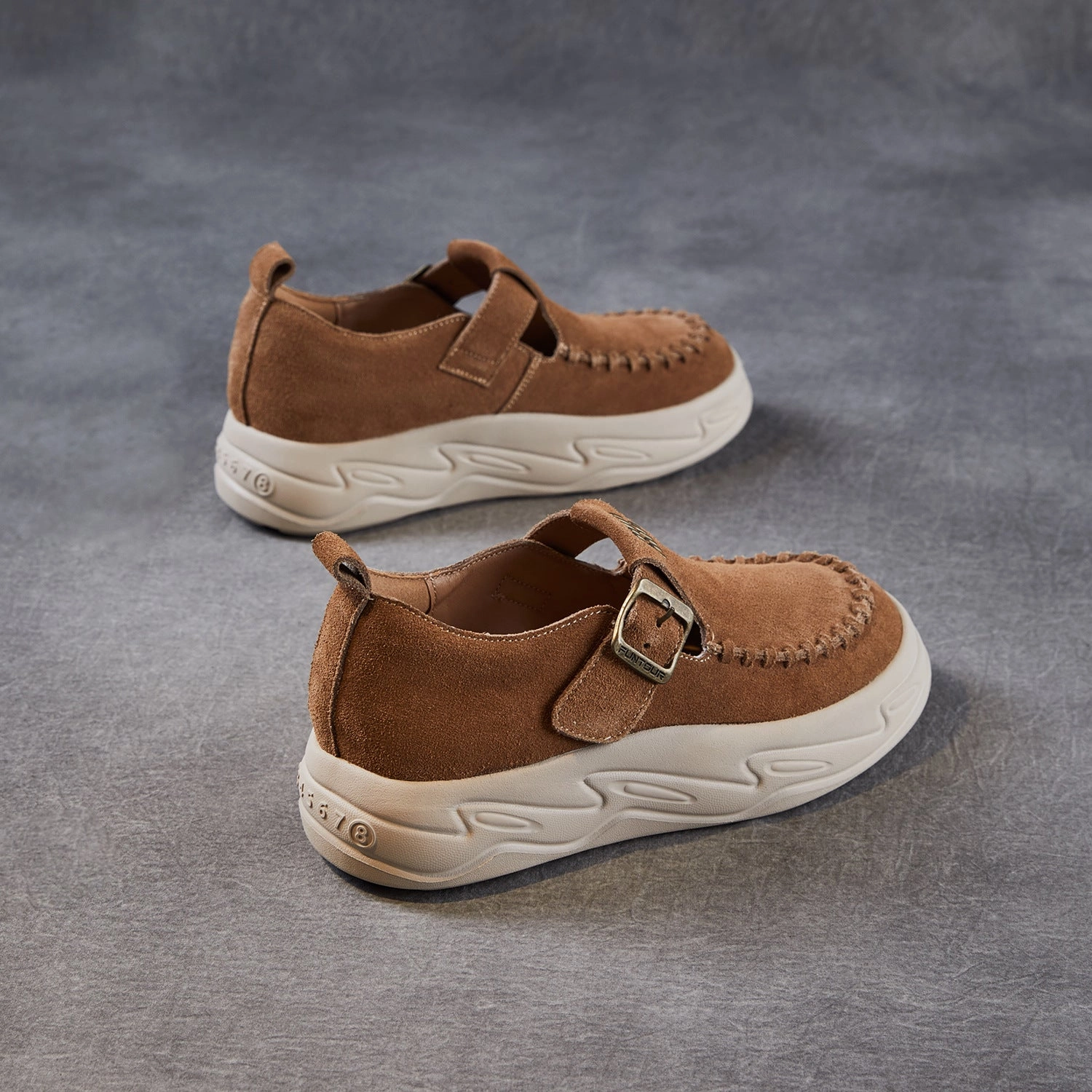 Genuine Leather Retro Sueded Platform Casual Shoes stain - resistant Beach Footwear