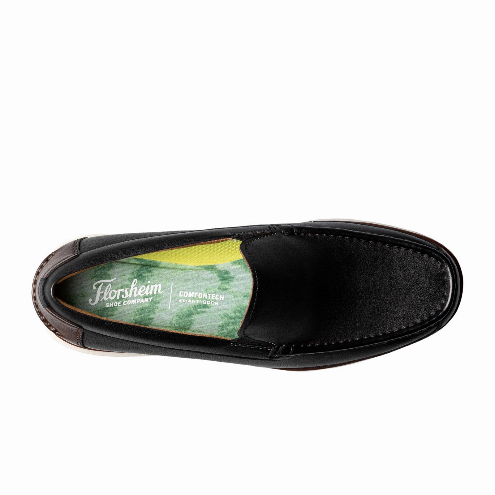 Florsheim Tropics Moc Toe Venetian Slip On (Men) - Black/Brown Light Touch Lounge Base