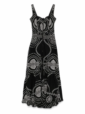 Energy Flow Sporty Design Greba Long Dress in Black