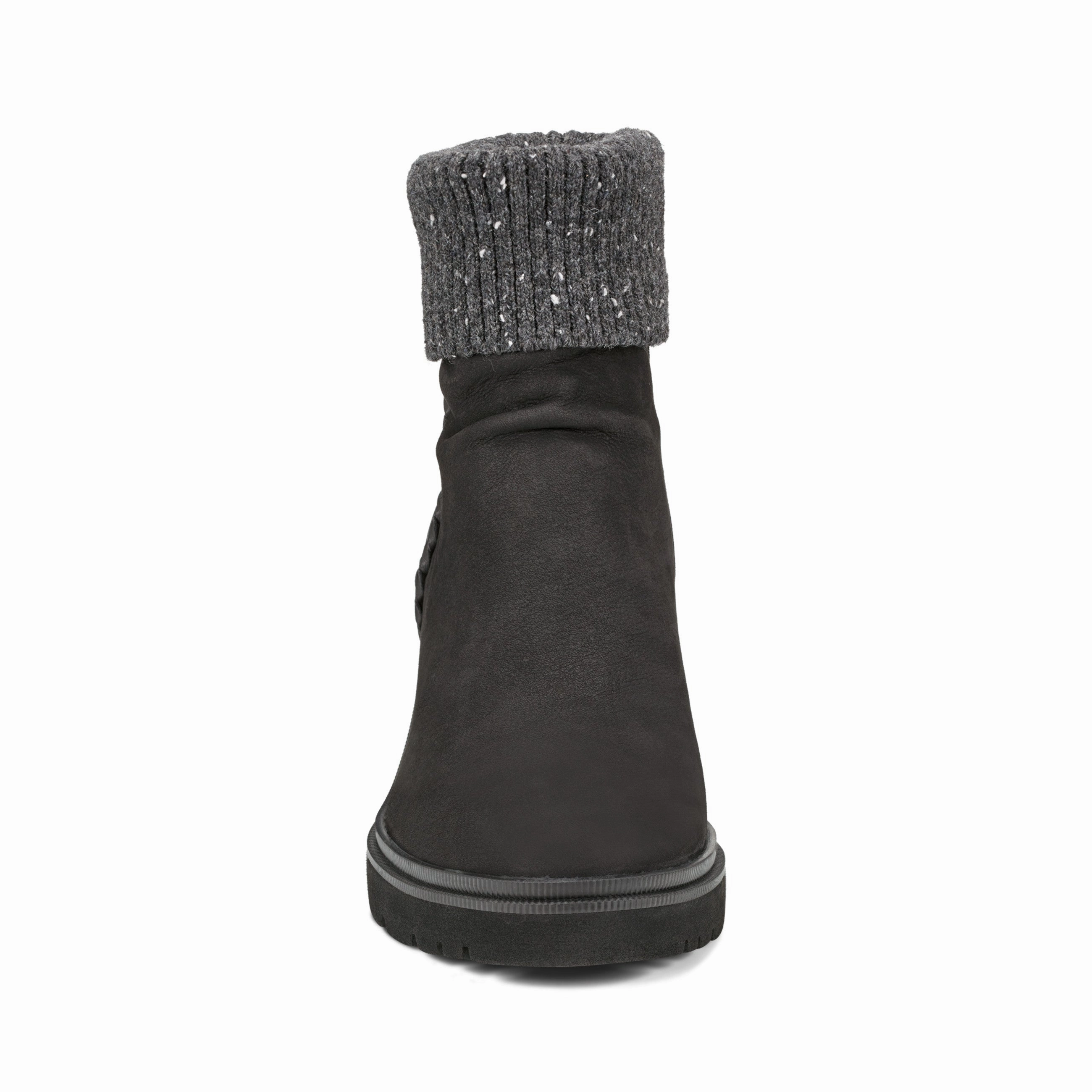 Gresa Waterproof Block Heel Round Toe Casual Booties Perimeter Cushioning Edge Low Profile Heel