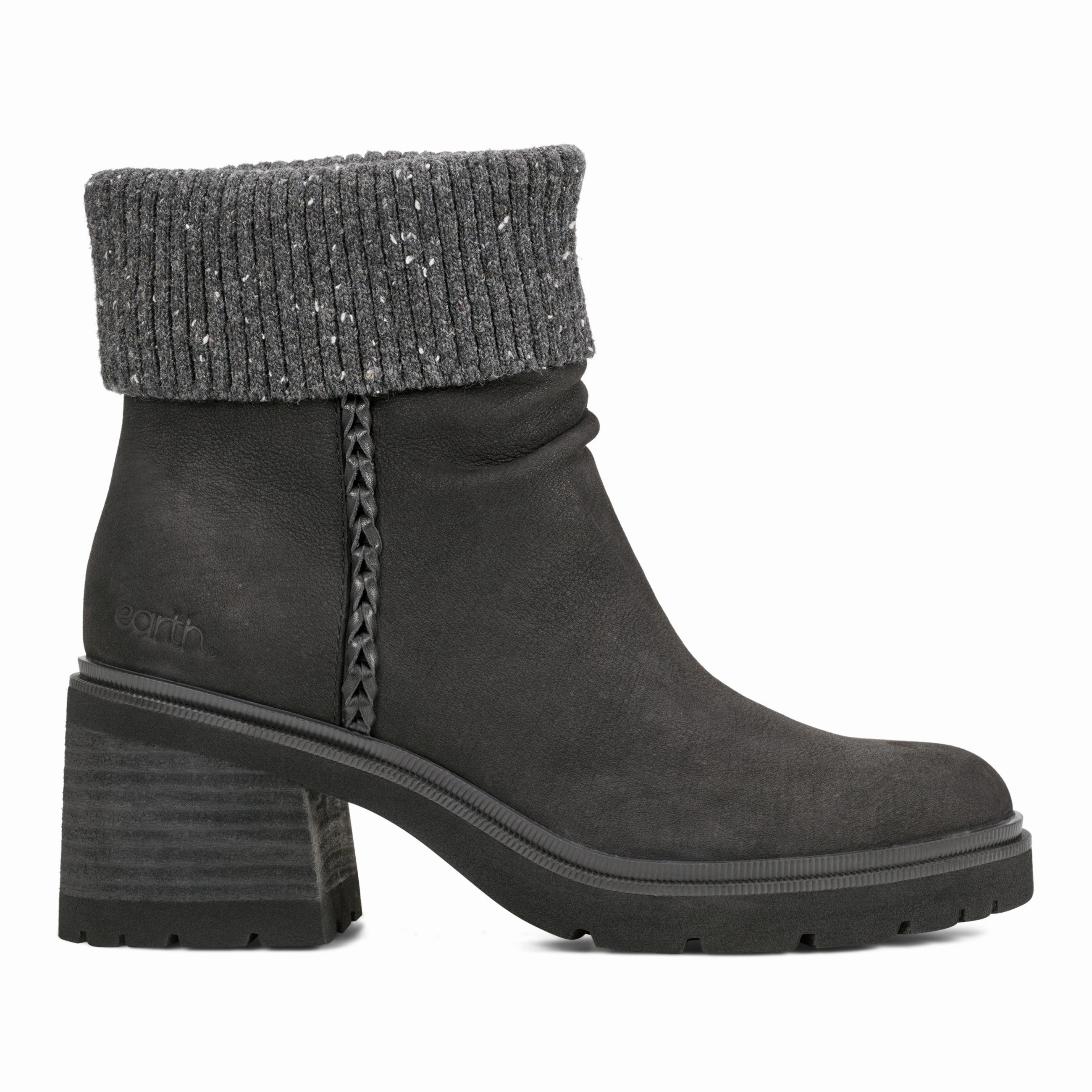 bodybuilders' stability Reinforced Toe Guard Gresa Waterproof Block Heel Round Toe Casual Booties