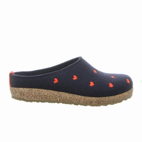 Cool Fabric Haflinger Cuoricini Clog (Women) - Navy