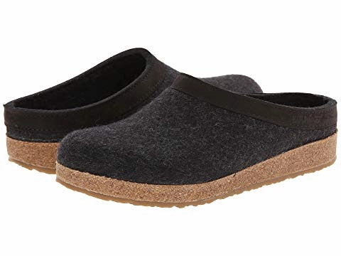 HAFLINGER GRIZZLY LEATHER CHARCOAL  - SIZES 43-46 Anti blister
