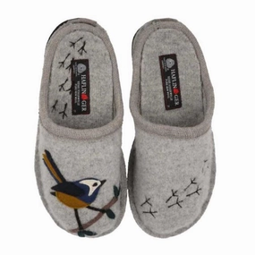 Semi Casual Vibrant Look Haflinger Songbird Slipper (Women) - Silver Grey