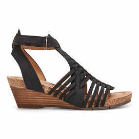 Hattie Round Toe Strappy Wedge Sandals Top-rated