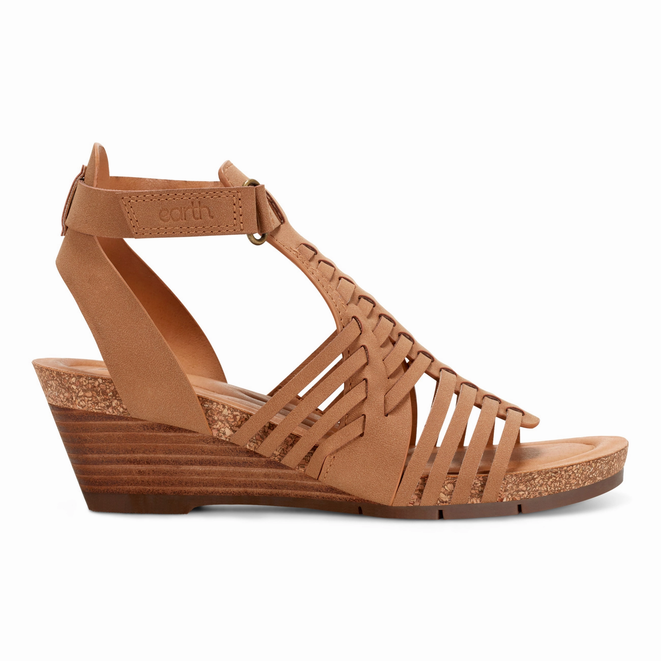 Hattie Round Toe Strappy Wedge Sandals least casual