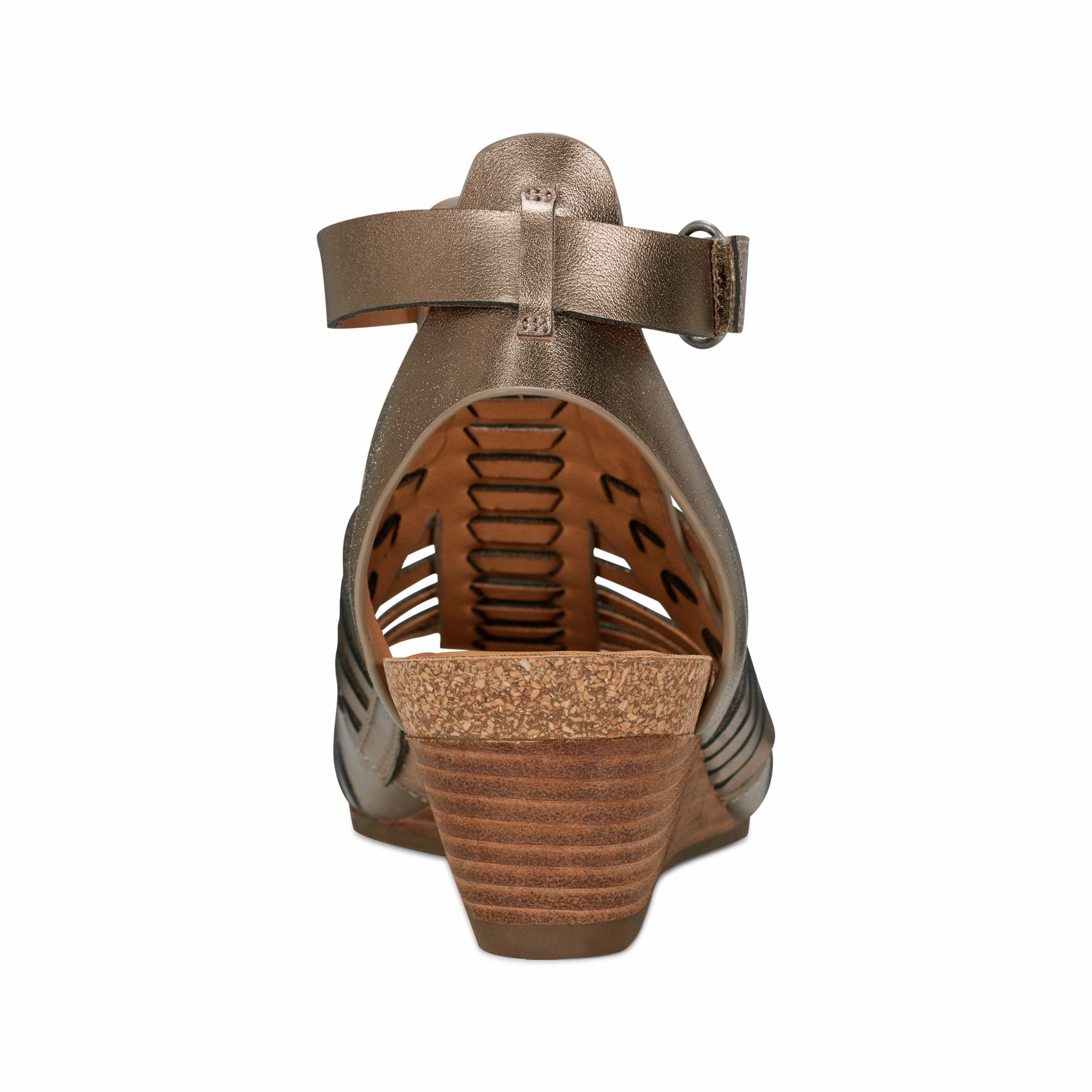 Ultra Light Cushioning Textured Hattie Round Toe Strappy Wedge Sandals