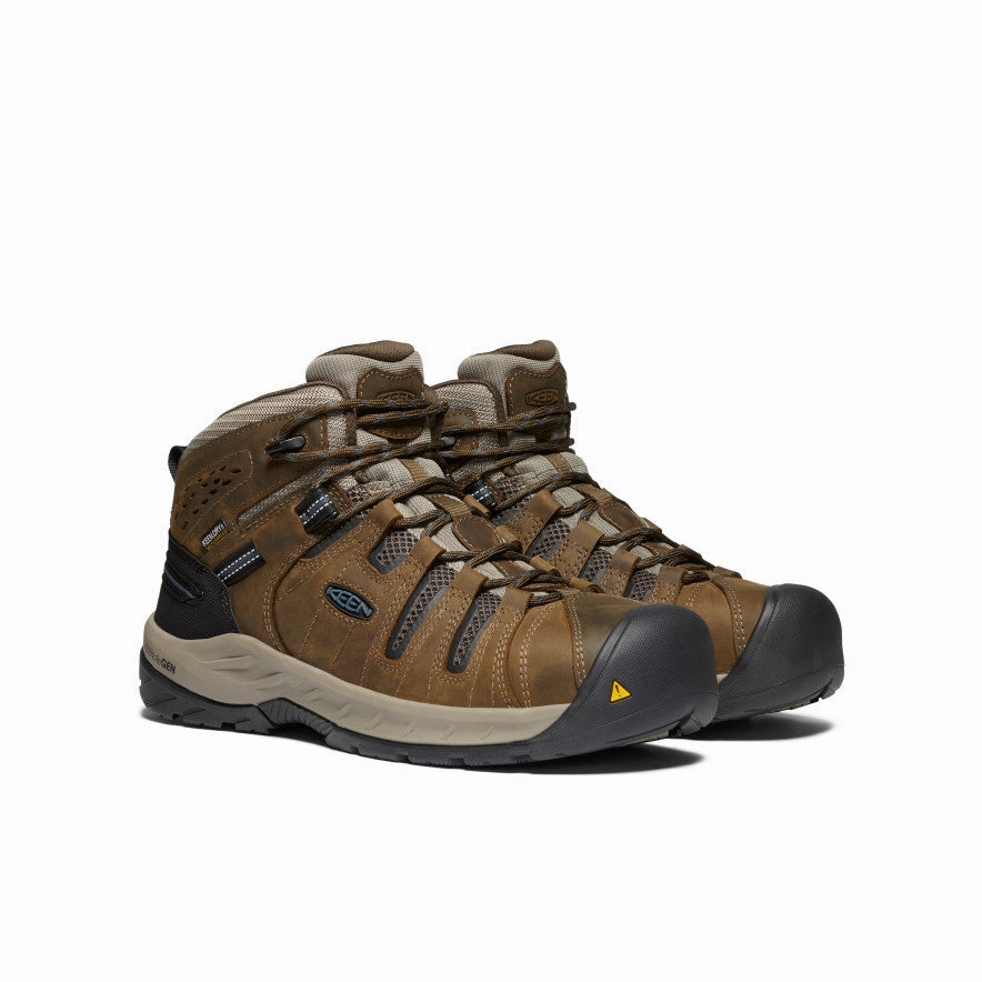 Men's Flint II Waterproof Boot (Steel Toe)  |  Cascade Brown/Orion Blue High-Traction Design