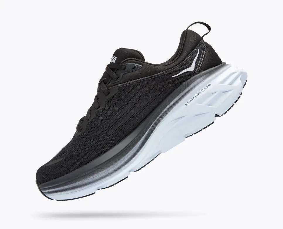 least fall HOKA MENS BONDI 8 - BLACK / WHITE