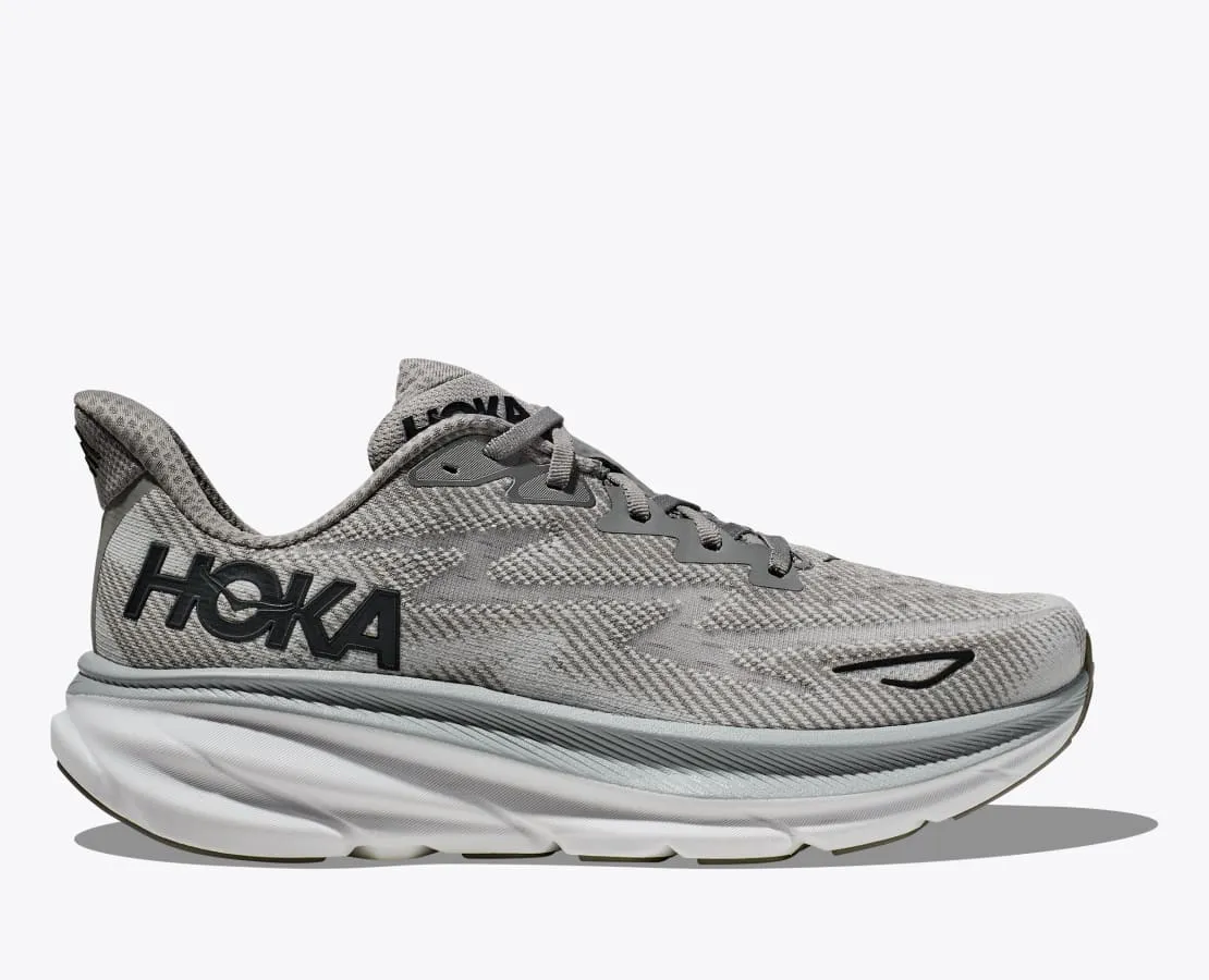 HOKA MENS CLIFTON 9 - HARBOR MIST / BLACK least beach Hyper Elastic Foam