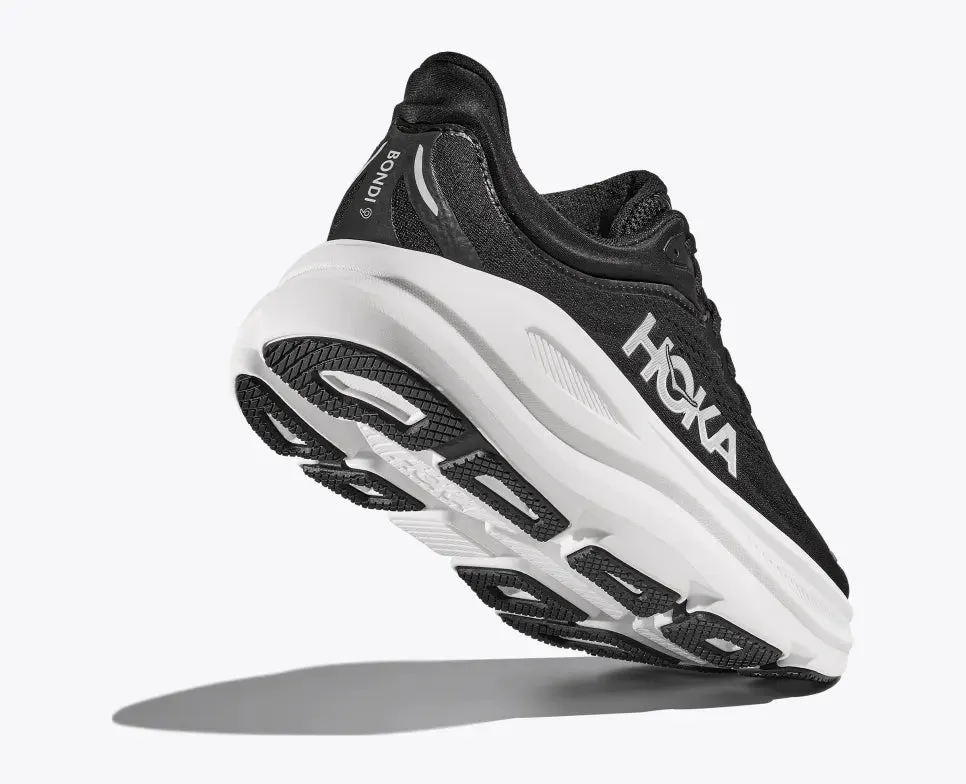 HOKA WOMENS BONDI 9 - BLACK / WHITE perforations Vibrant Look