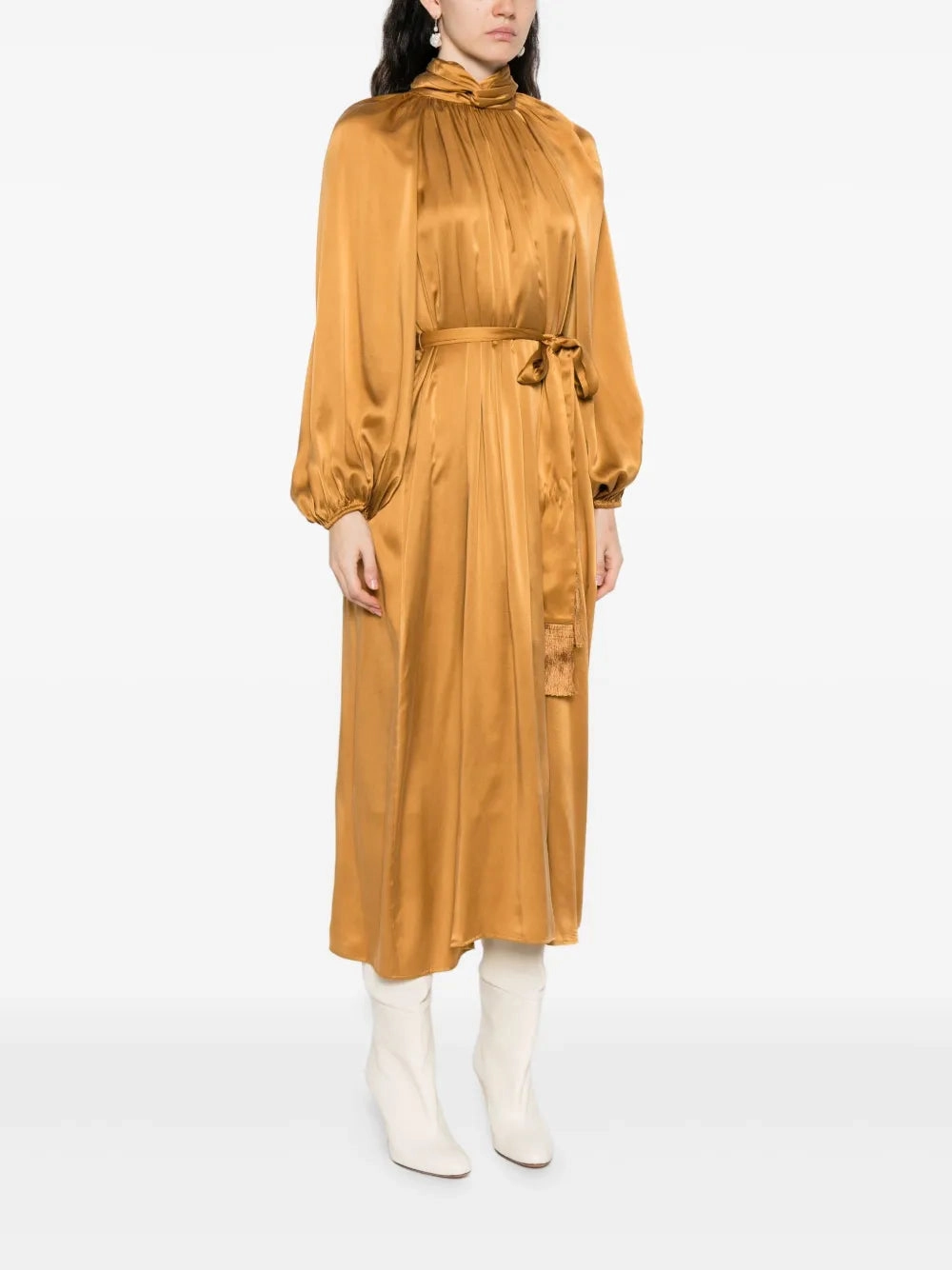 Hypnotic Twist Sheath Dress in Toffee Skin Hug Soft Jersey