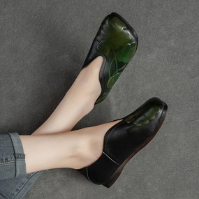 Women Leather Retro Casual Flat Sandals Activewear