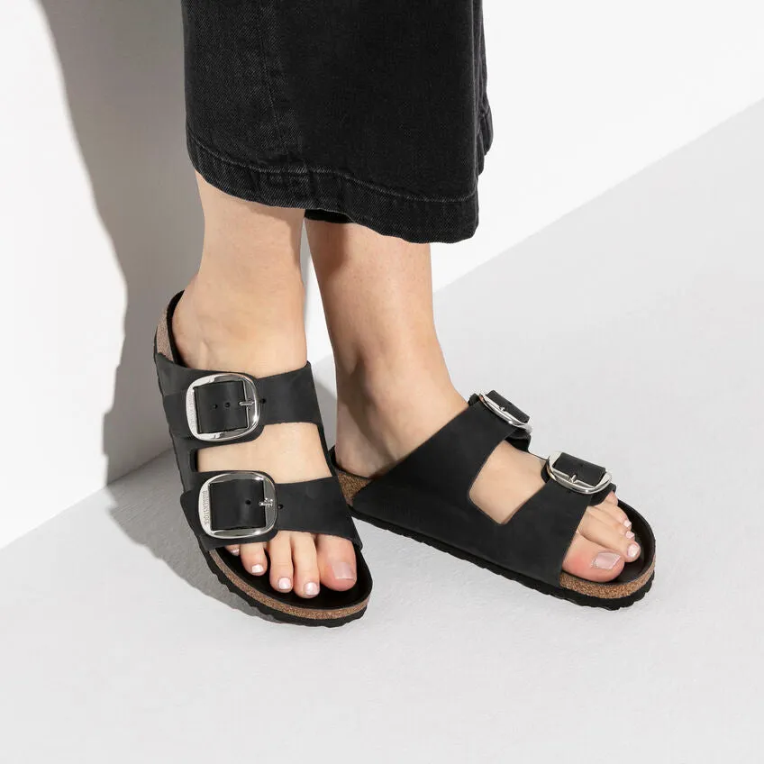 style - focused BIRKENSTOCK ARIZONA BIG BUCKLE - BLACK OILED LEATHER