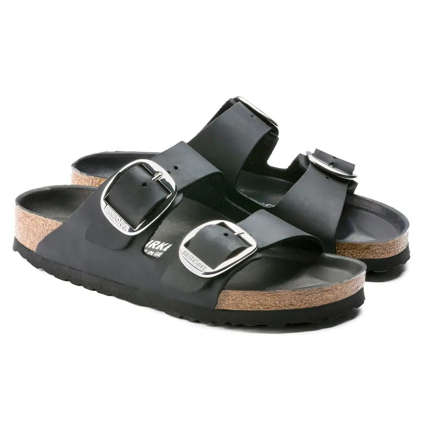 BIRKENSTOCK ARIZONA BIG BUCKLE - BLACK OILED LEATHER Non Slip Sole