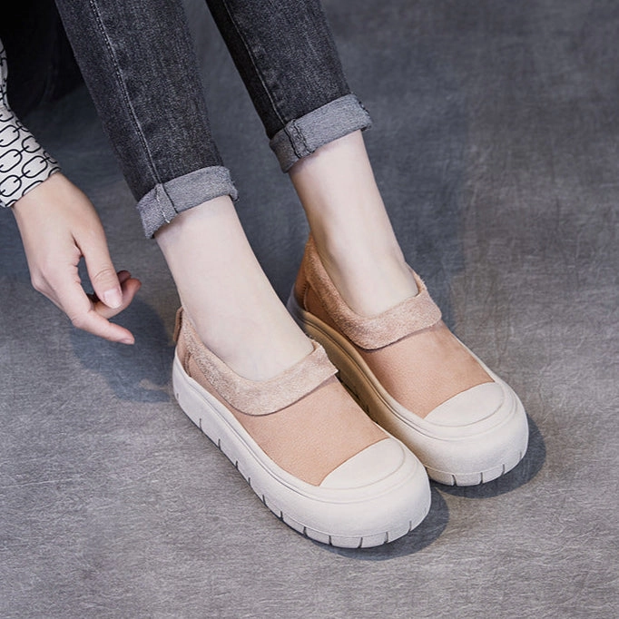 Babakud Women Spring Retro Thick-Soled Casual Sneakers with Back Zipper performance - level