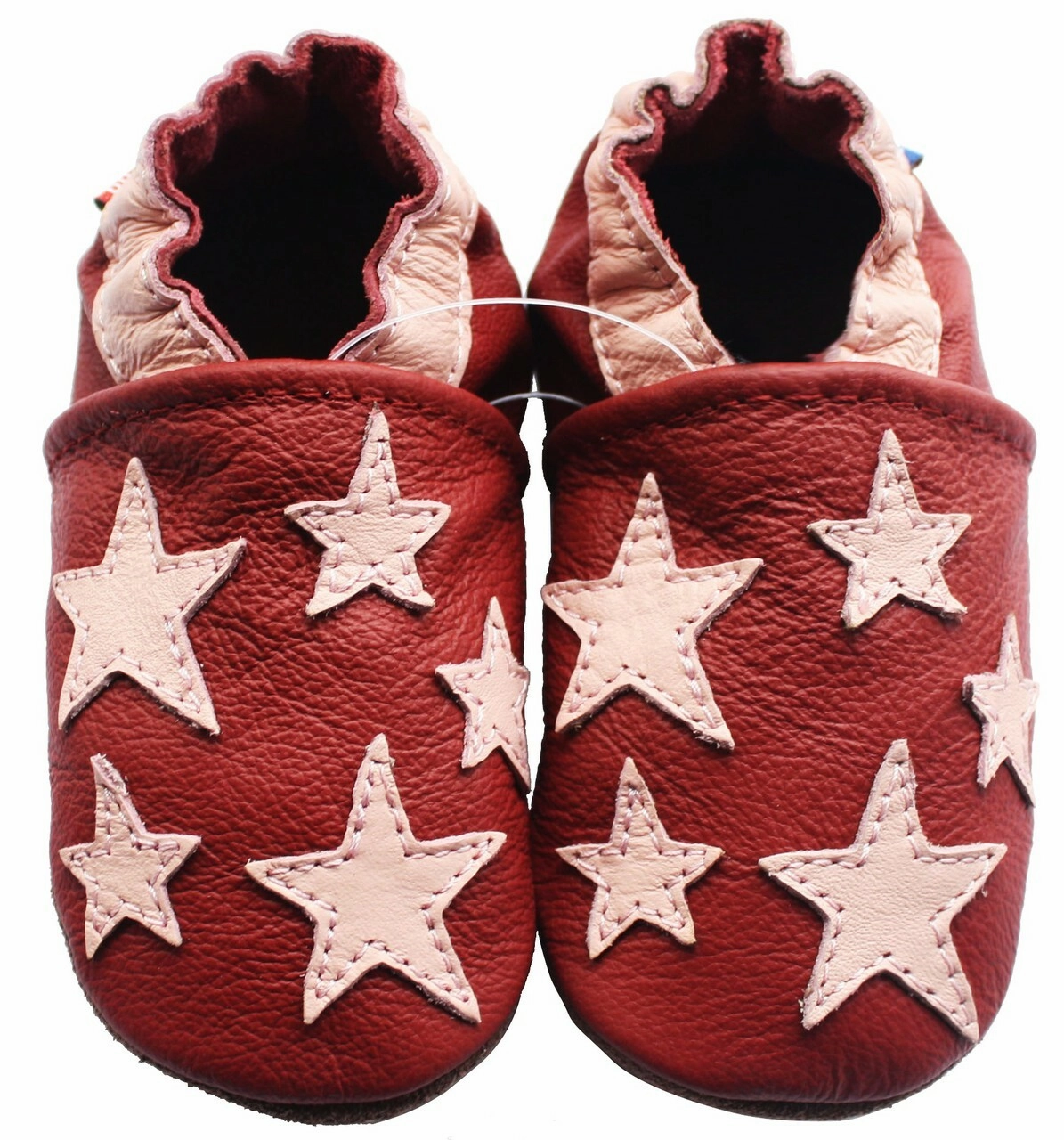 Shock Dampening Core Anti Static Construction Carozoo Soft Sole Leather Shoes Five Star Dark Red