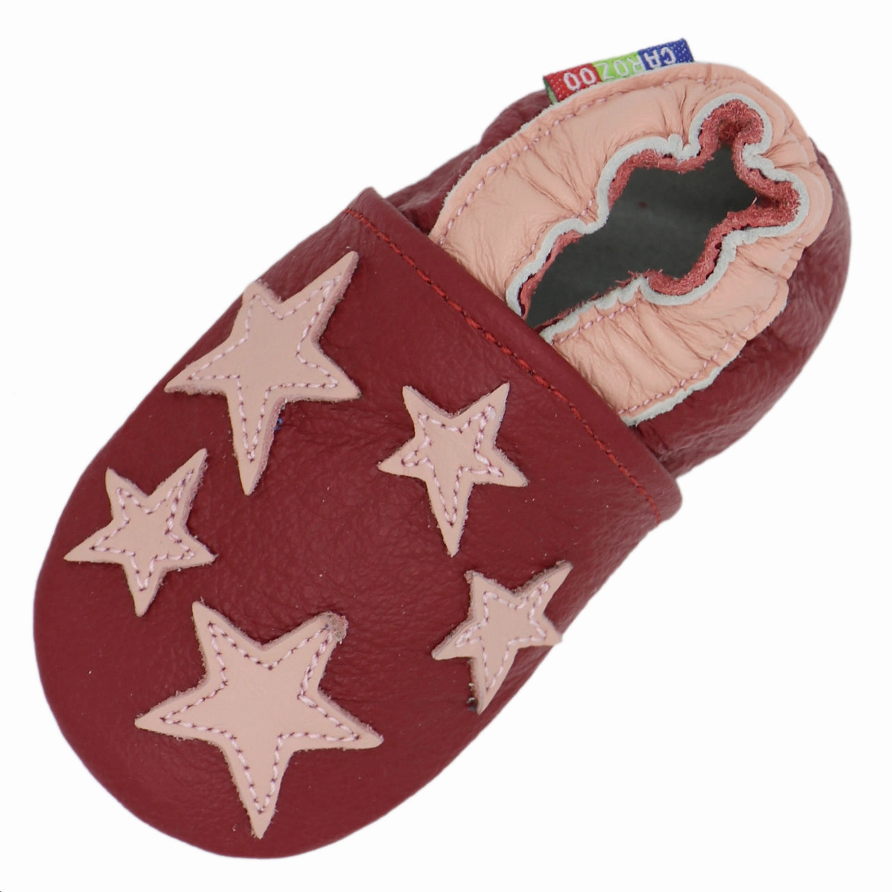 athletes' Carozoo Soft Sole Leather Shoes Five Star Dark Red