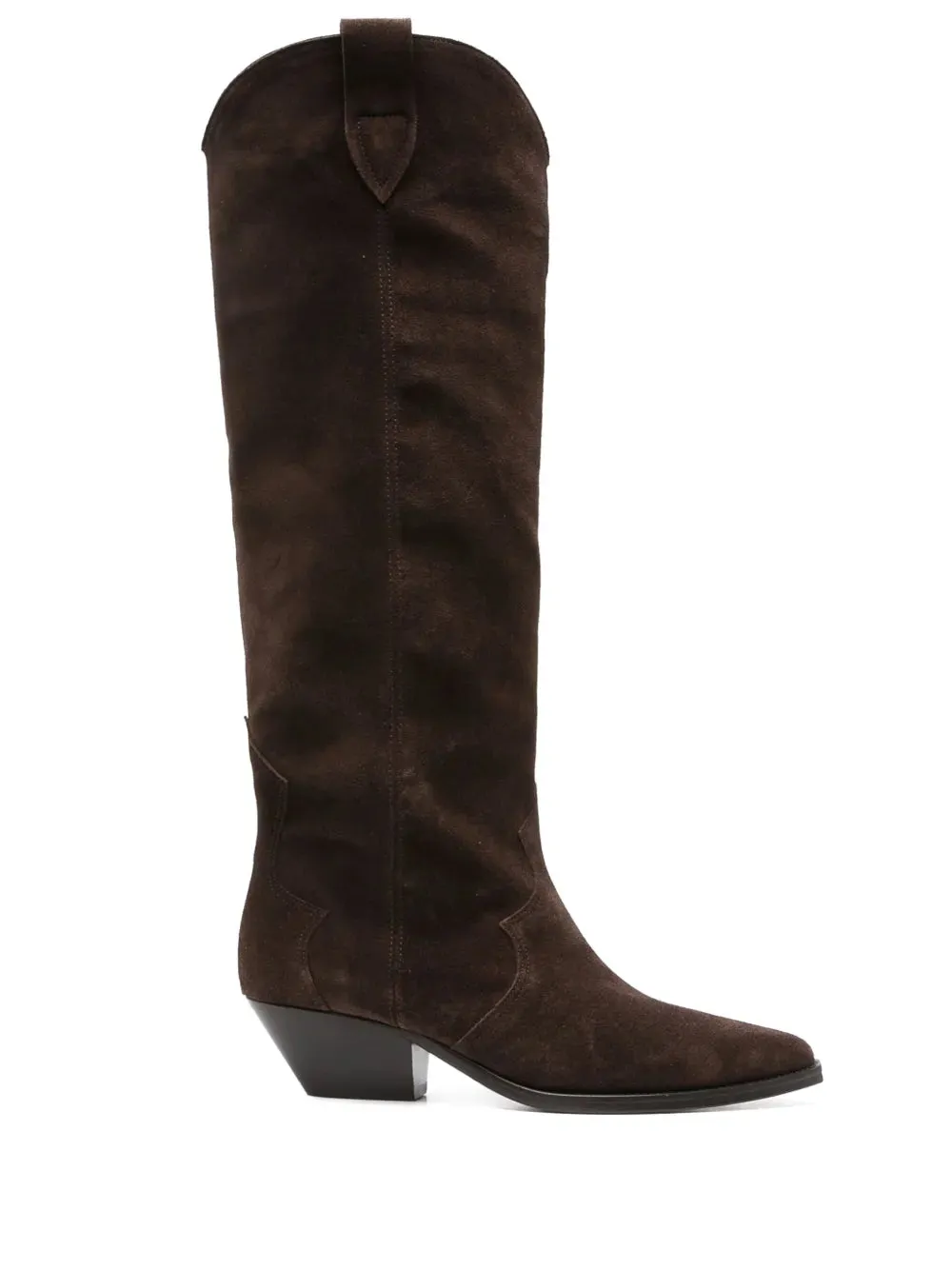 Denvee Boots in Chocolate Suede Stain-Resistant Enhanced Traction Pattern