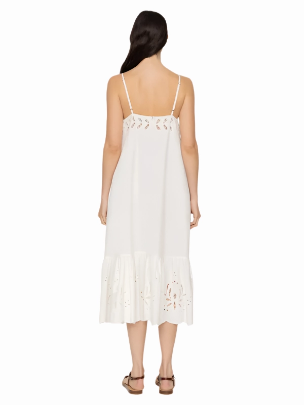 Iyla Soutache Slip Dress in White Mediterranean Air