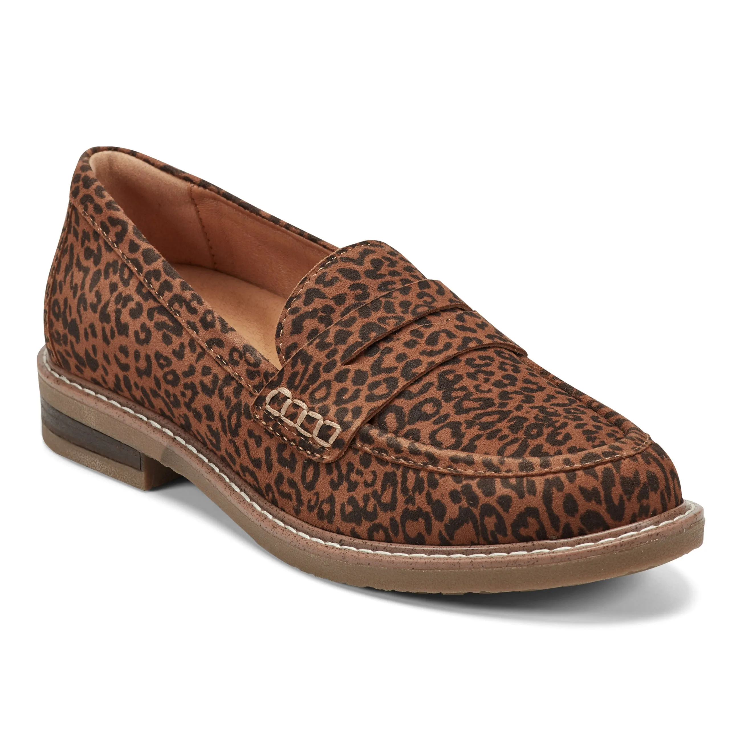 Javas Round Toe Casual Slip-on Loafers Molded Heel Counter