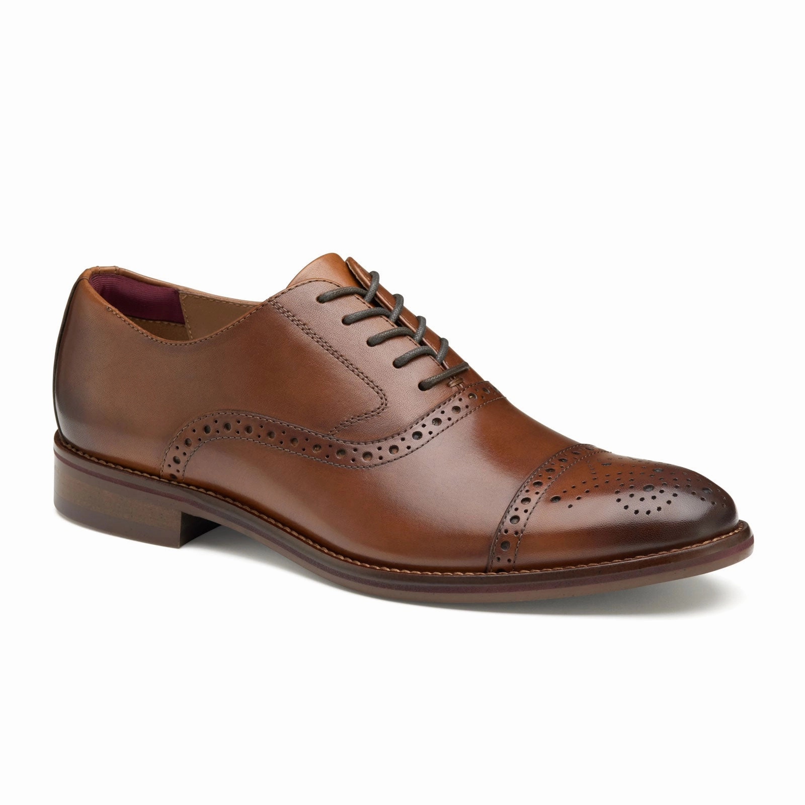 Johnston & Murphy Conard 2.0 Cap Toe Oxford (Men) - Tan Full Grain Social Charm