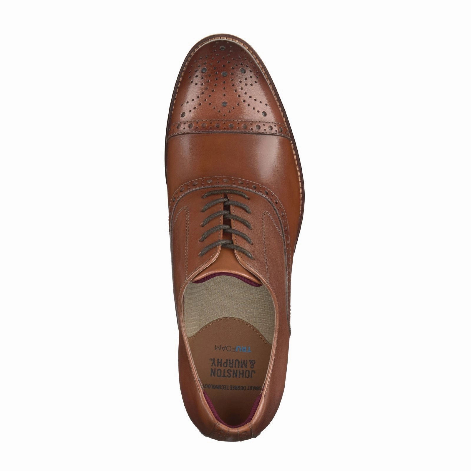 Johnston & Murphy Conard 2.0 Cap Toe Oxford (Men) - Tan Full Grain Sleek Vibe