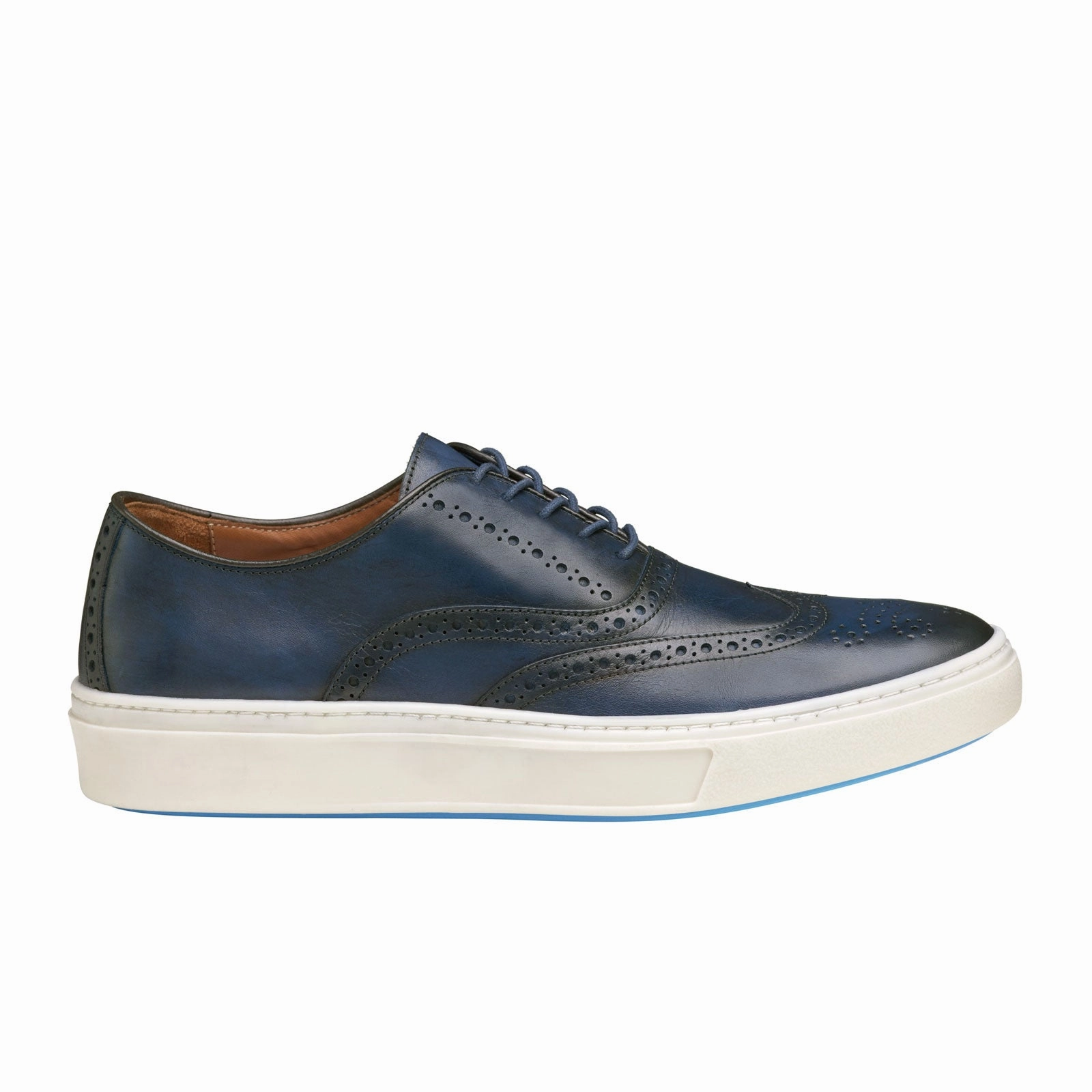 Semi Fit Sophisticated Waist Johnston & Murphy Hollins Wingtip Oxford (Men) - Navy Full Grain