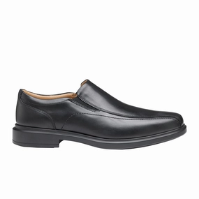 Johnston & Murphy XC4 Stanton Runoff Venetian Slip On (Men) - Black Waterproof Calfskin Soft Tone