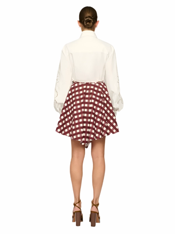 Cool Hooded Jacket Josita Mini Skirt in Wine Picnic
