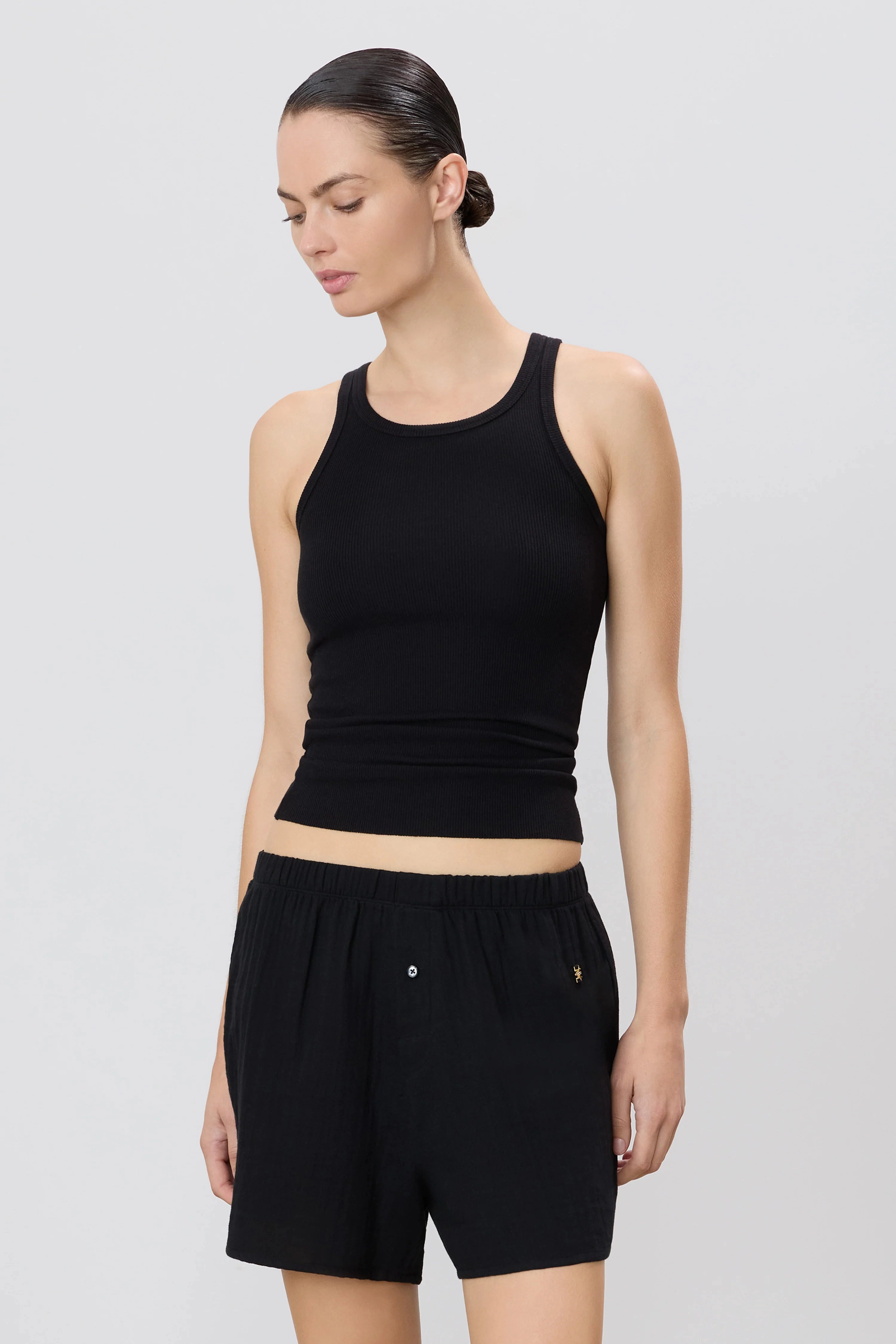 Jude Short in Black WrinkleResistantFabric Breezy Fit