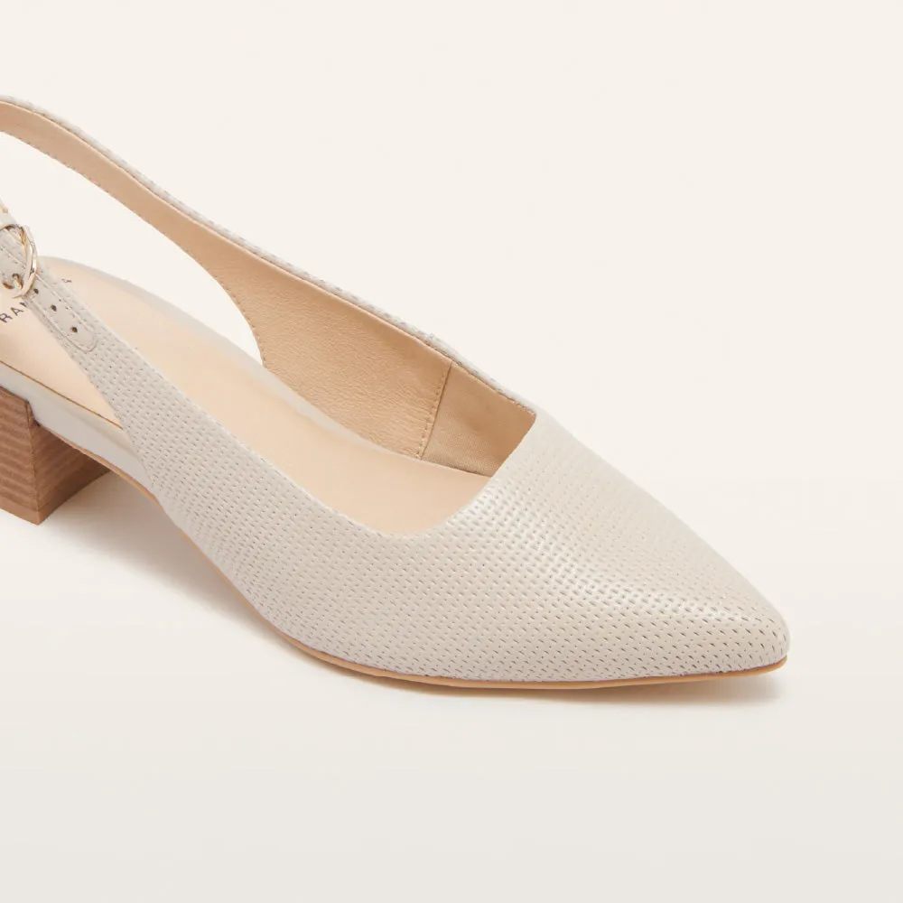 Elegant Pumps Evening Boots Juliett III Ecru Punched