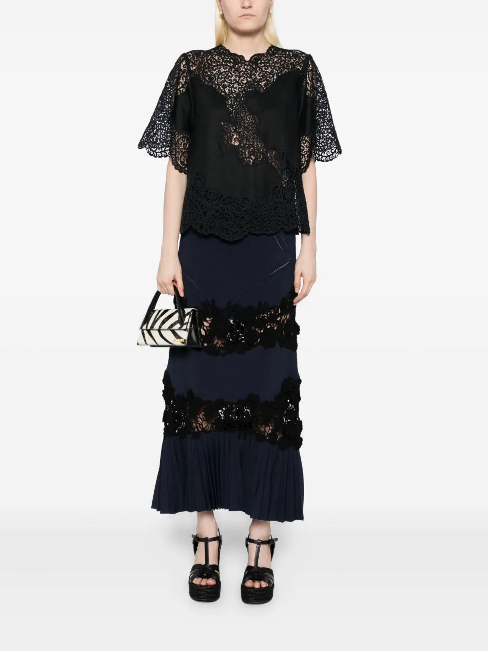 Breezy Design Natural Fiber Blend Kadene Blouse in Noir