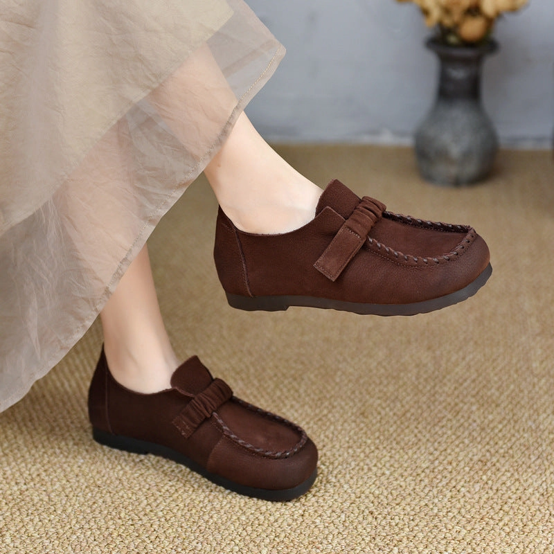 Thermal Regulating Insulation Unbeatable fit Babakud Women Spring Retro Handmade Genuine Leather Slip-On Flats Shoes