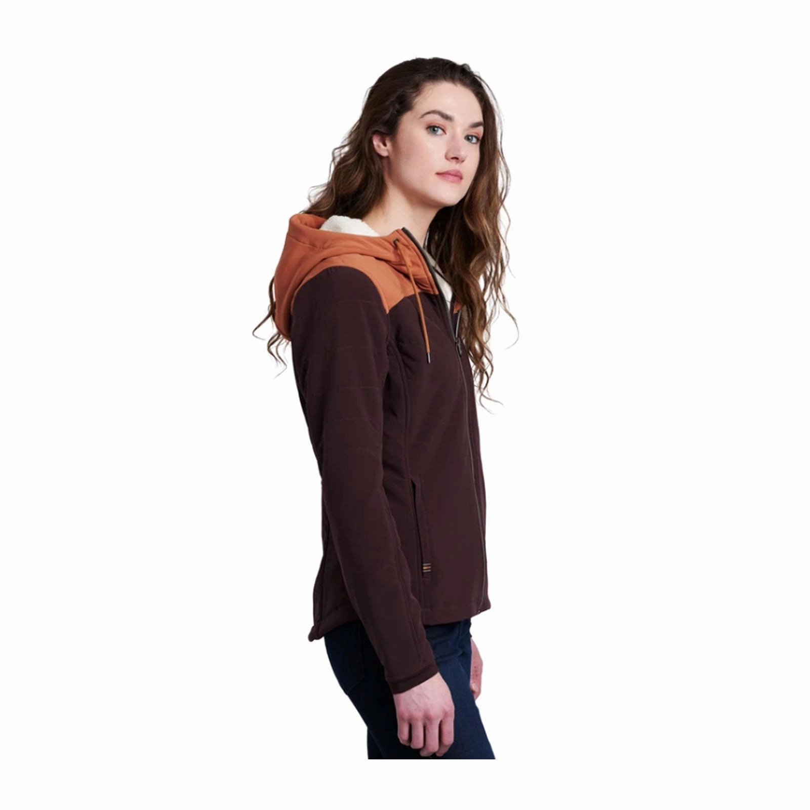 Young Edge Casual Shirt Kuhl Aero Fleece Hoody (Women) - Ganache/Copper