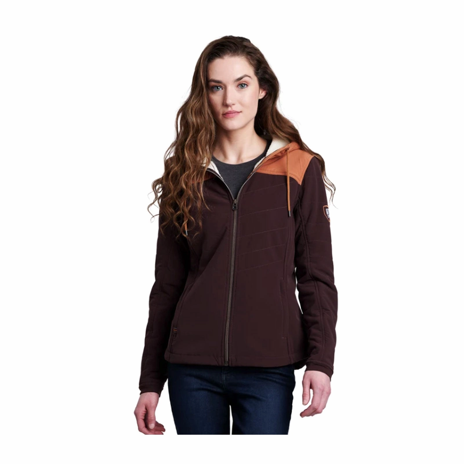 Kuhl Aero Fleece Hoody (Women) - Ganache/Copper CompressionFreeCuffs