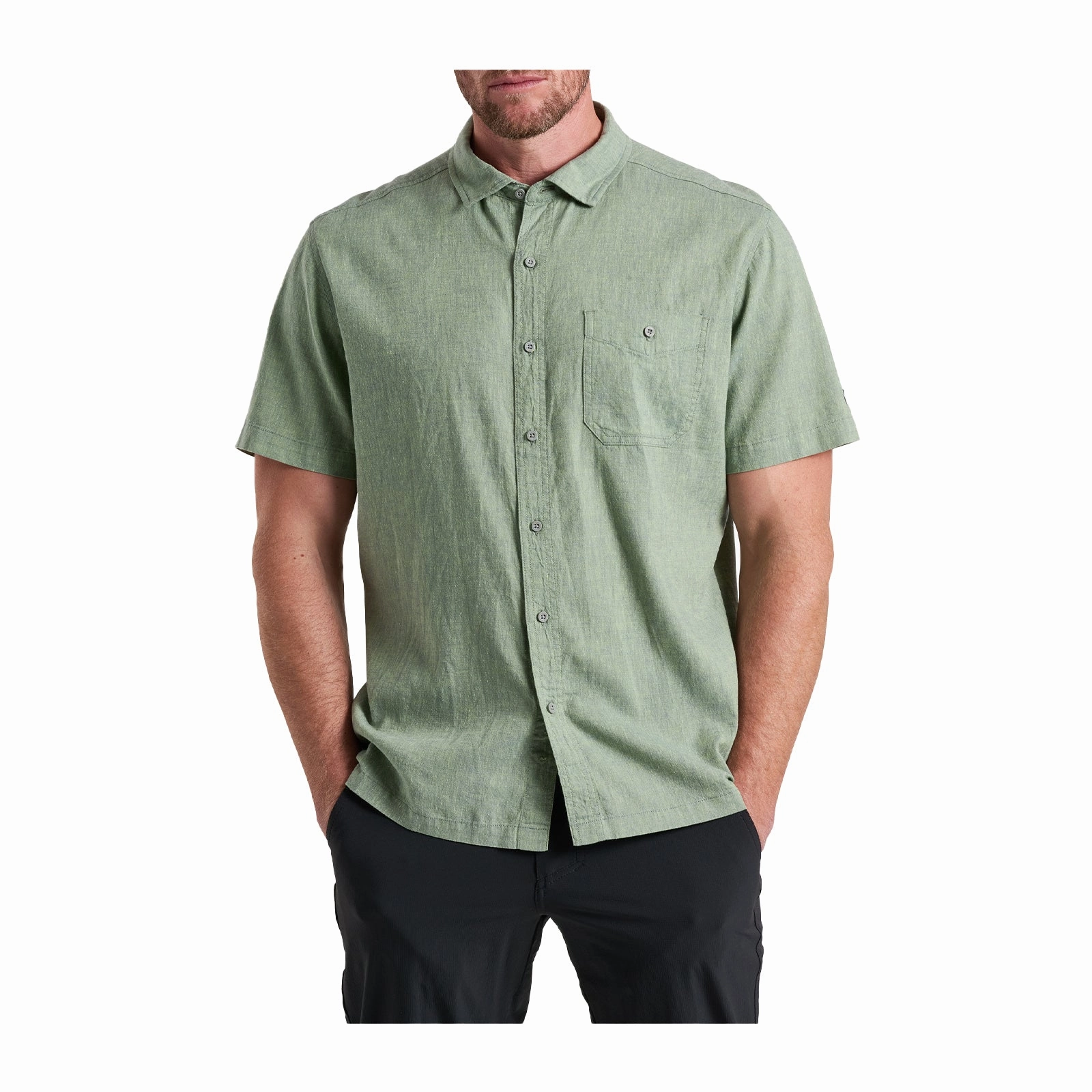 Kuhl Getaway Short Sleeve Shirt (Men) - Citrus Green Casual Sweater