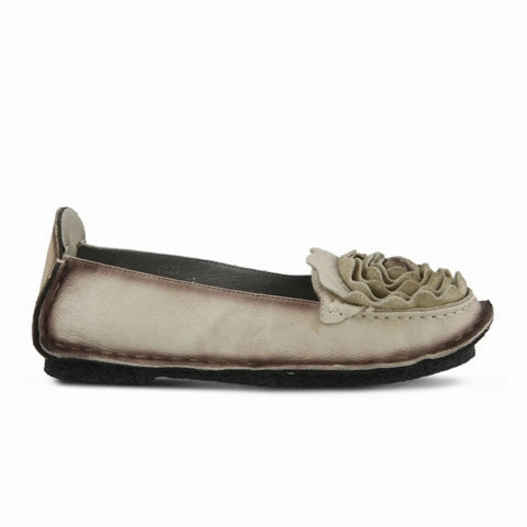 Linen Soft Embroidered Fabric L'Artiste Dezi Flat (Women) - Natural