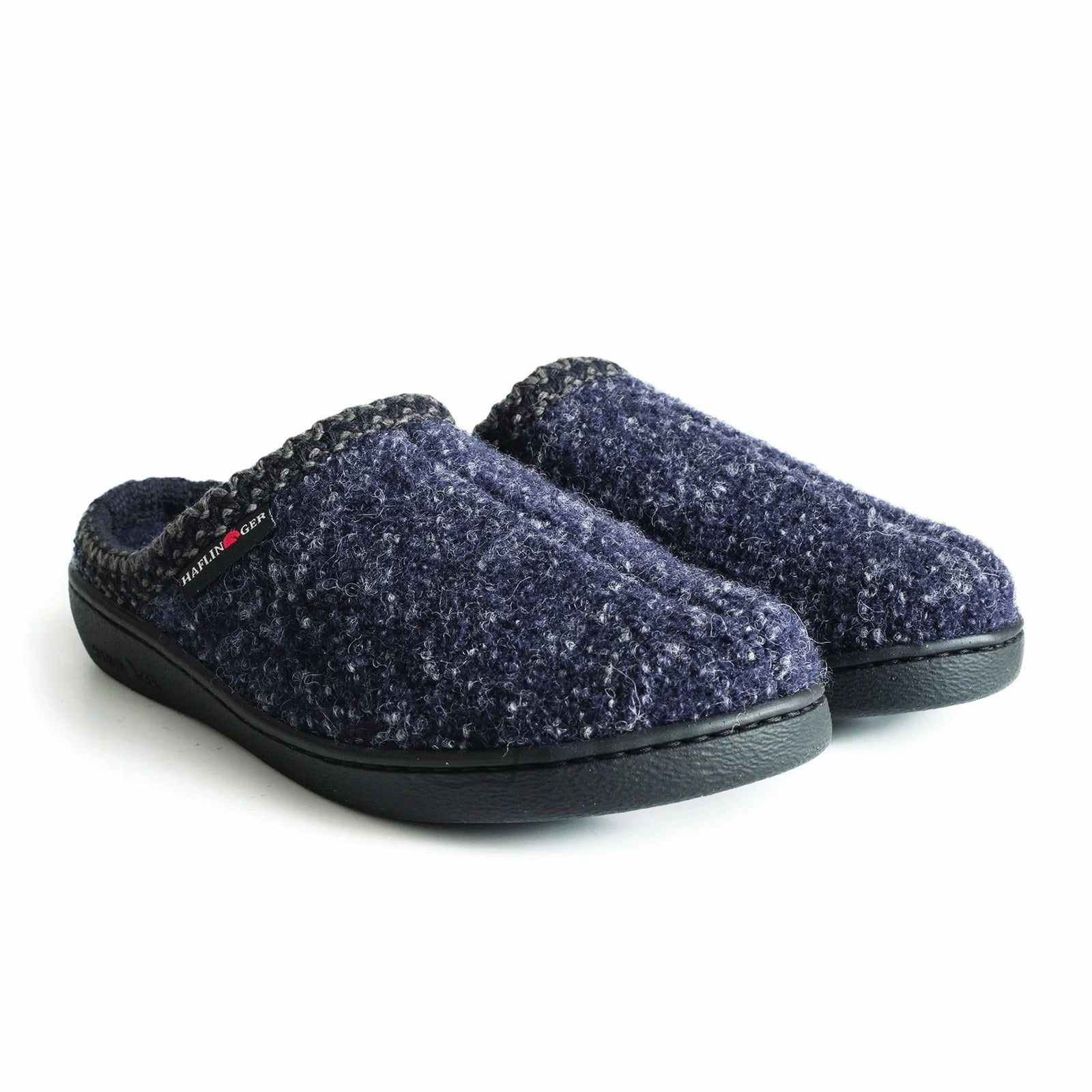 Haflinger AT Hardsole Slipper (Unisex) - Navy Speckle Casual Feel
