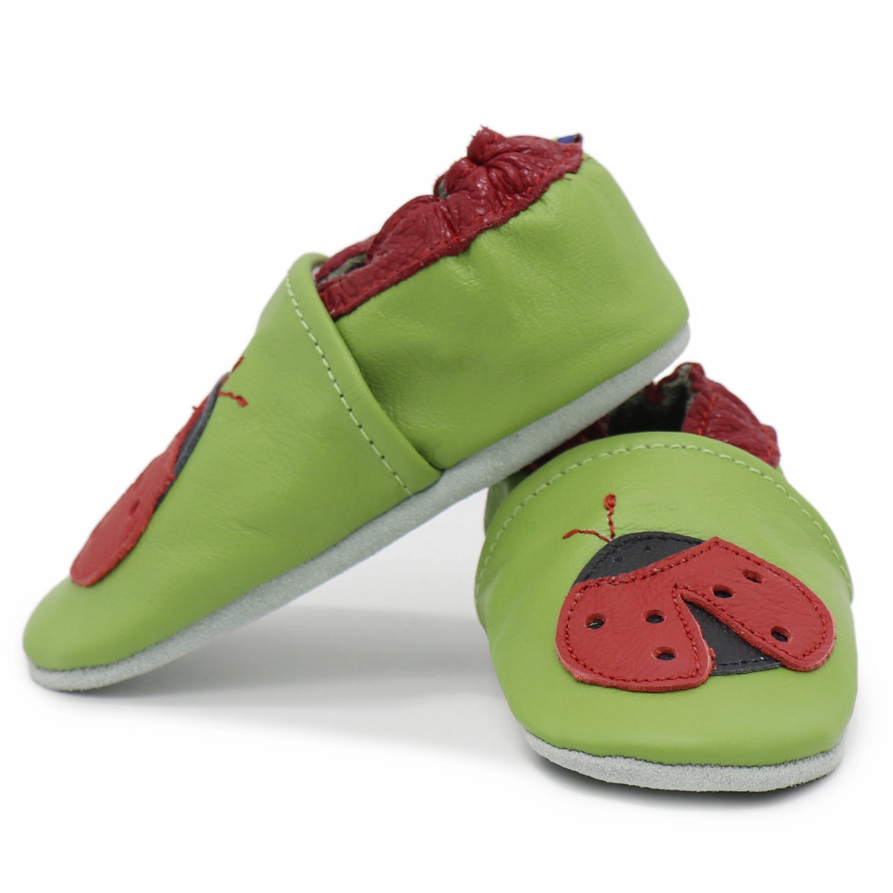 Slip Resistant Sole Ladybug Green up to 6 Years Old