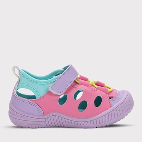 Lagoon Girls Hook & Loop Sandal Reflective accents casual - wear school shoes