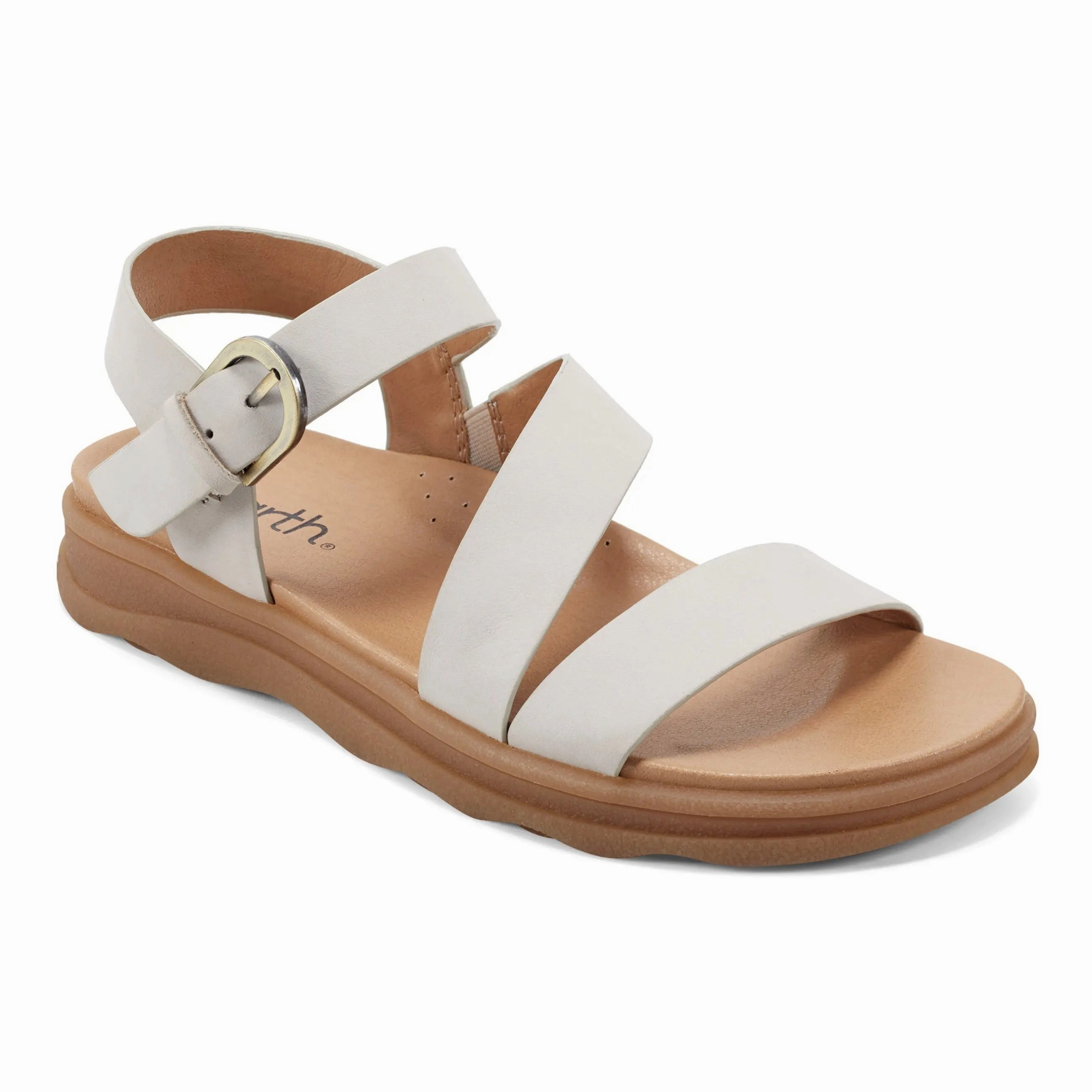 Shock Diffusing Midsole Lainey Casual Strappy Round Toe Flat Sandals