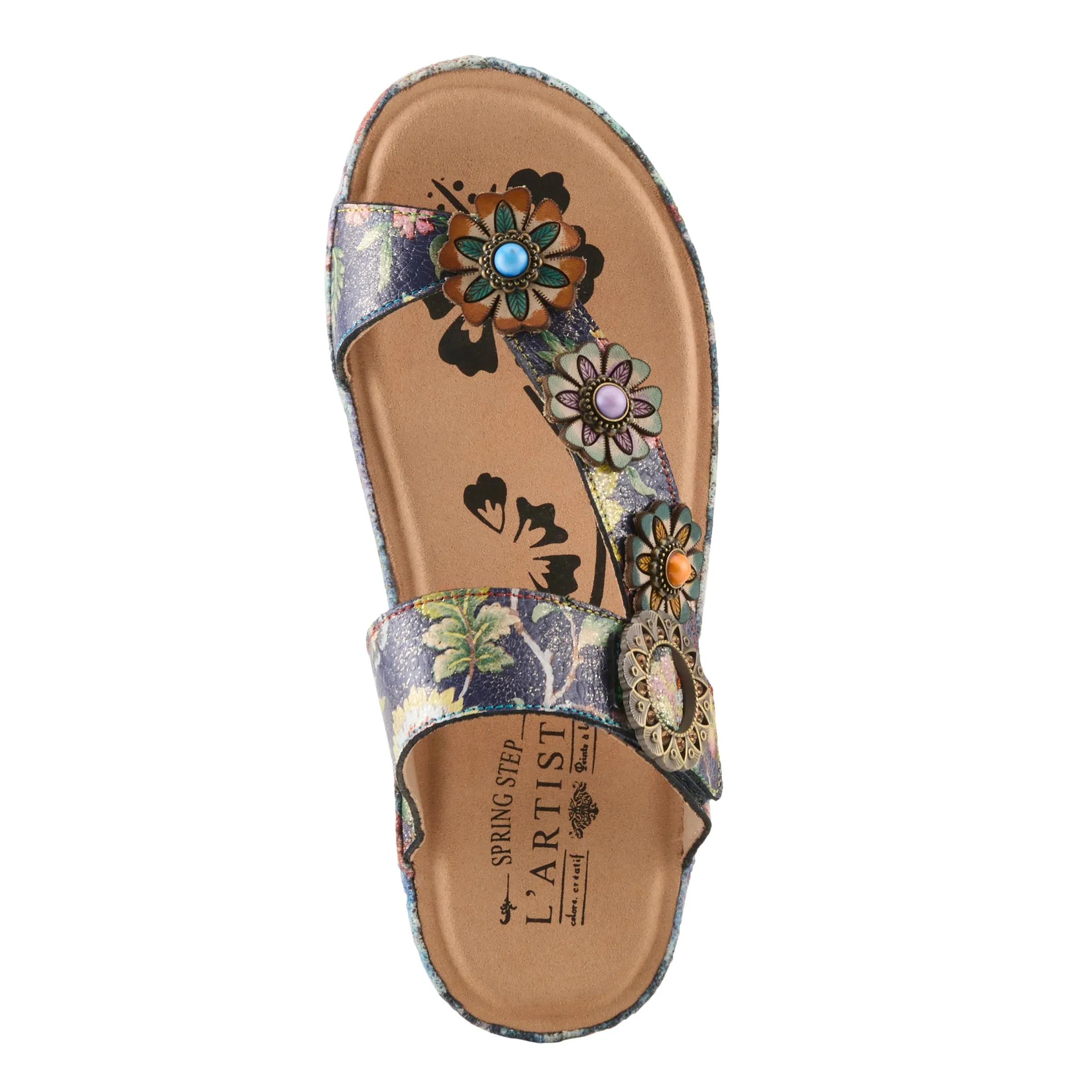 Reinforced Heel Counter odor - resistant L'ARTISTE WOMENS BLISSBLOOM - NAVY MULTI