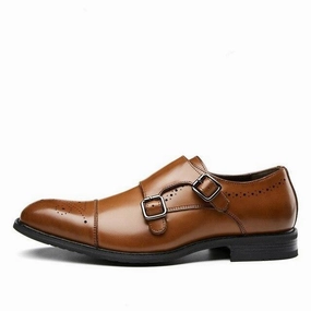 Wedding footgear glossy - finish - upper West Louis? Genuine Leather British Design Double Buckle Oxfords