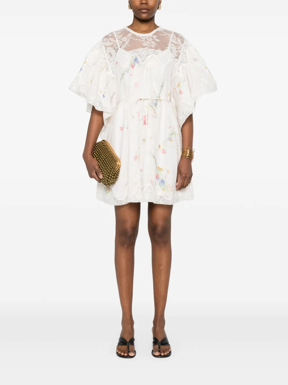 QuickDryDesign Lucky Lace Trim Mini Dress