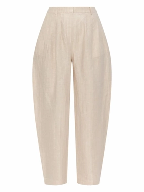 Lucille Trousers in Beige Pinstripe Cozy Pullover Stylish accessories