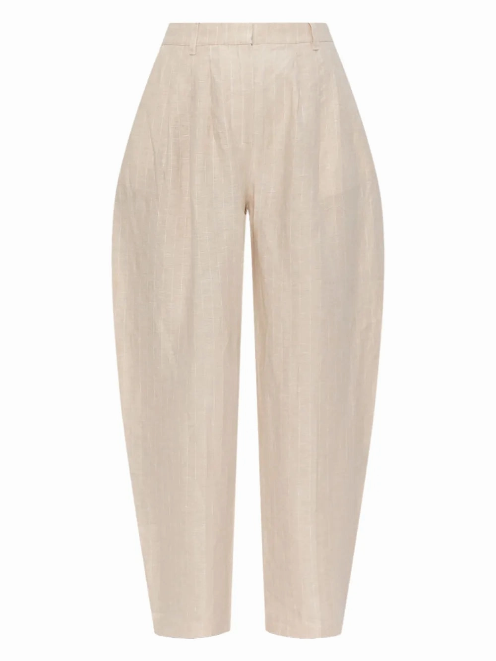 Lucille Trousers in Beige Pinstripe Cozy Pullover Stylish accessories