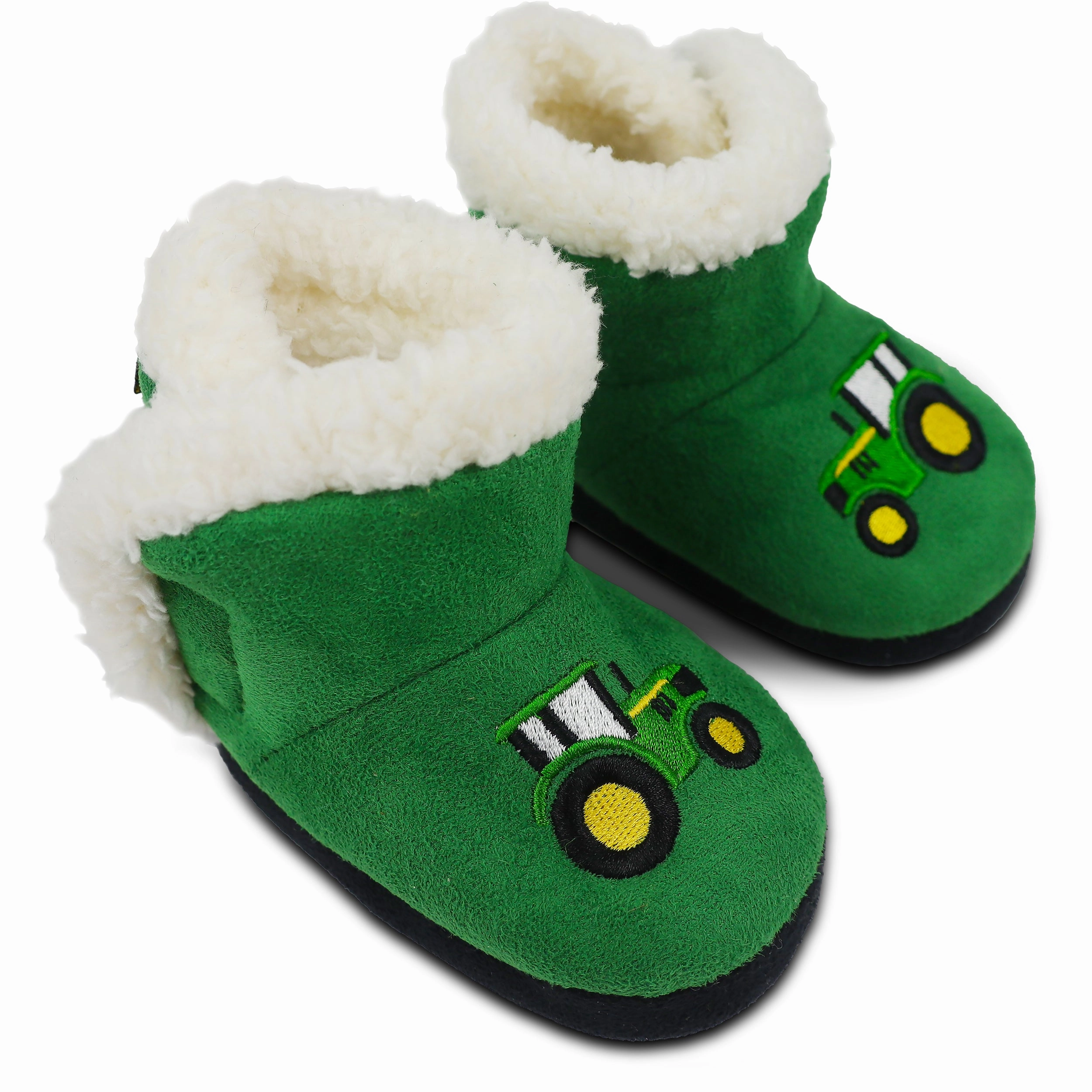 knee - high mountain climbers Baby and Toddler Green Tractor Slippers J2C741GF
