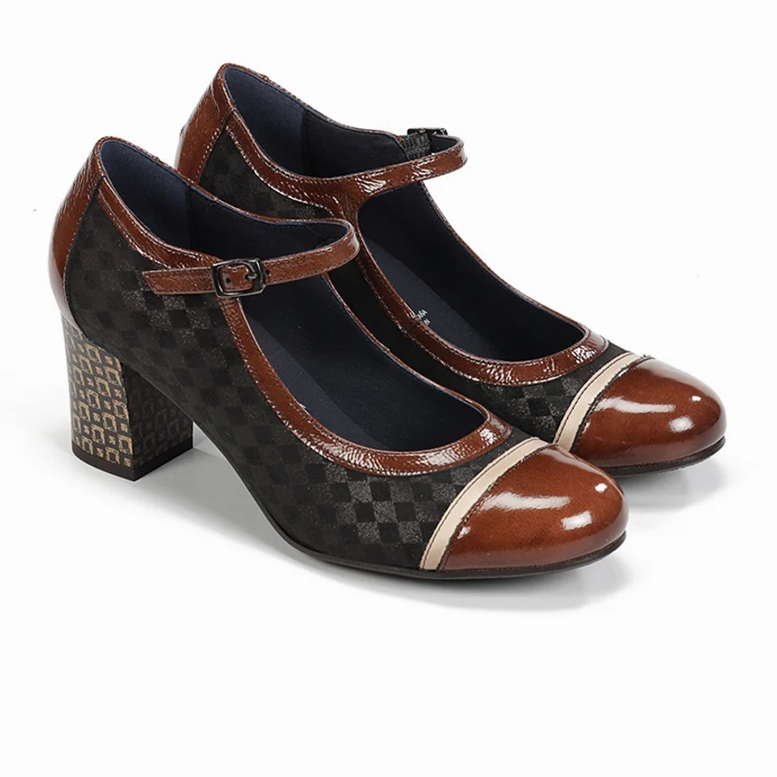 Dorking Rodin D8669 Heeled Mary Jane (Women) - Carcas/Napla/Suga Negro Relax Form