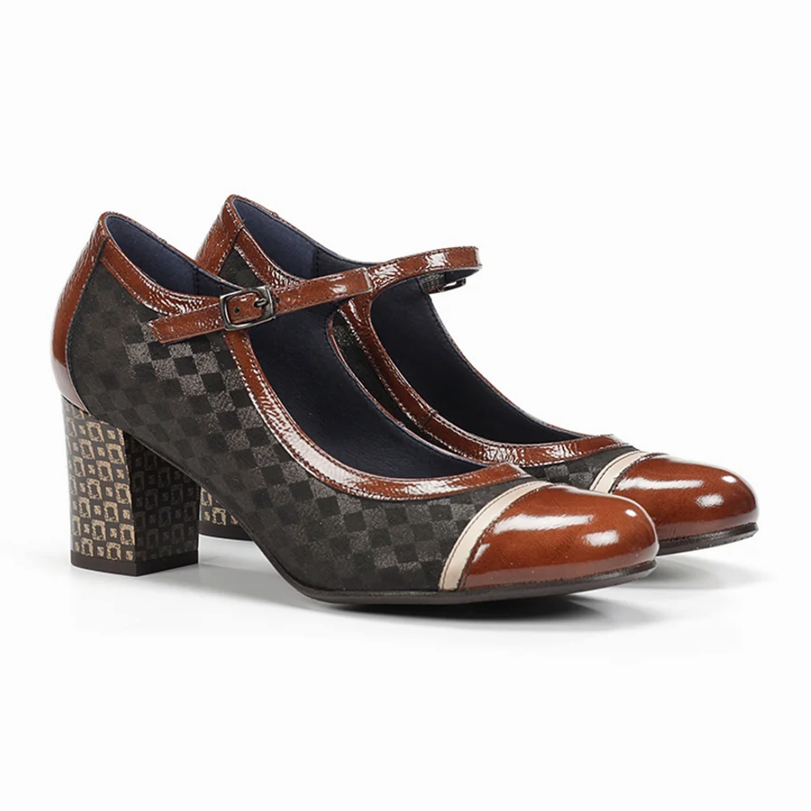 Dorking Rodin D8669 Heeled Mary Jane (Women) - Carcas/Napla/Suga Negro Natural Wrap